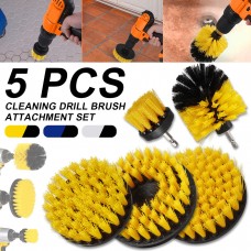 5Pcs Scrub Brush Drill Attachment Kit Power Scrubber Cleaning Brushes Grout Tile