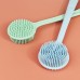 Long Handle Back Cleaning Brush Silicone Bath Brush Skin Massage Shower Scrubber