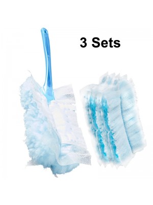 3 Sets Cleaning Electrostatic Precipitator Duster Keyboard Crevice Brush  With 3 Fabrics