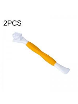 2 PCS Cup Lid Brush Pacifier Brush Multifunctional Gap Brush  Gap Brush Yellow